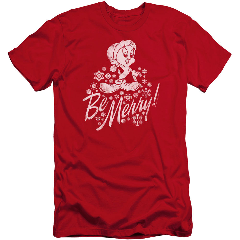 Looney Tunes Merry Tweety Premium Canvas Brand Slim Fit T-shirt Front