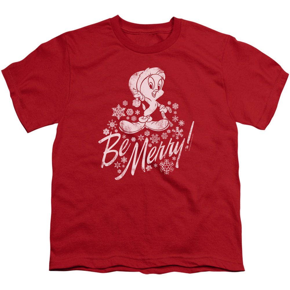 Looney Tunes Merry Tweety Youth T-shirt Front