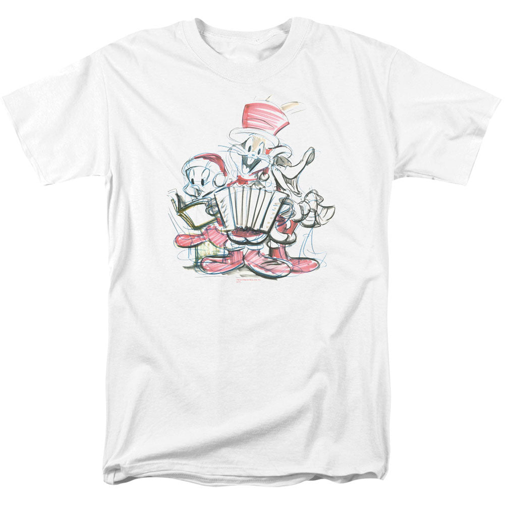 Looney Tunes Holiday Sketch Adult T-shirt Front