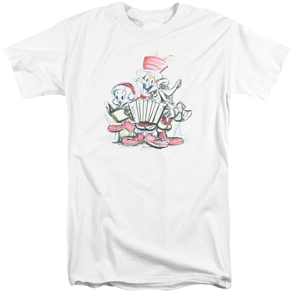 Looney Tunes Holiday Sketch Adult Tall T-shirt Tall Front