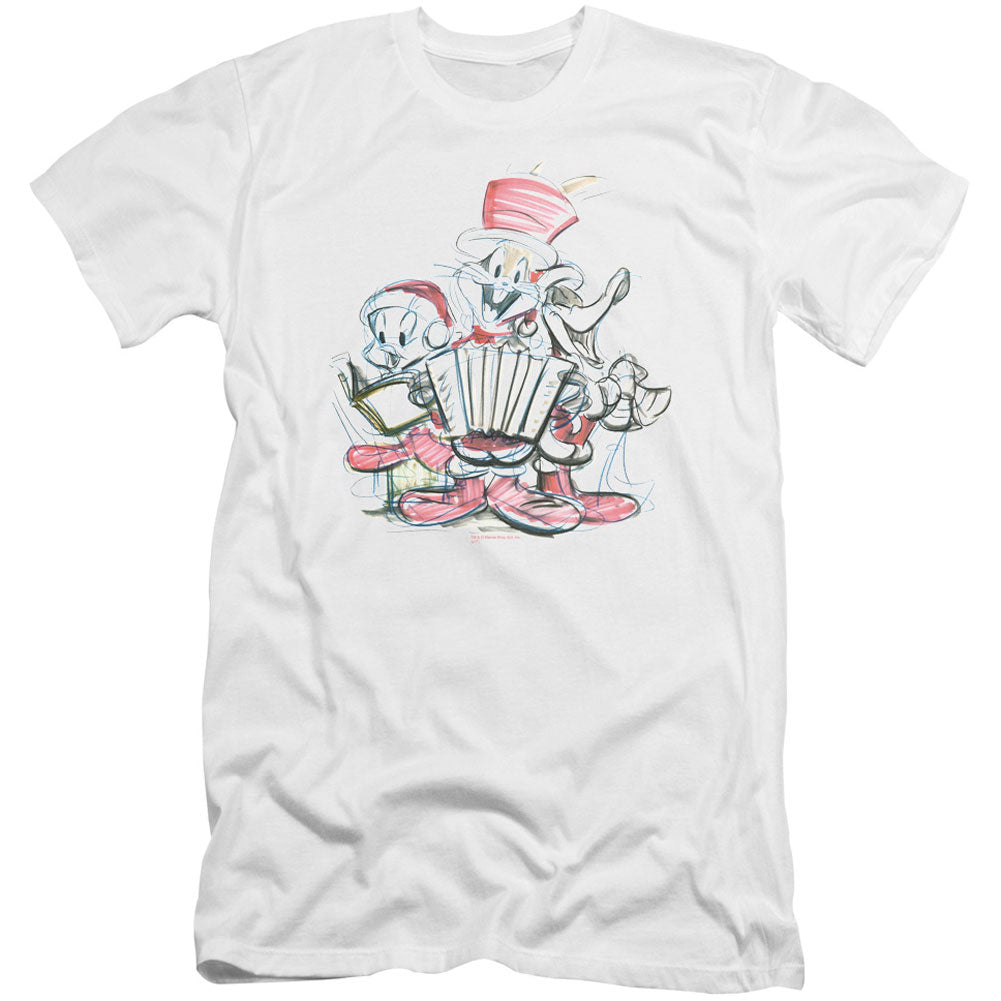 Looney Tunes Holiday Sketch Premium Canvas Brand Slim Fit T-shirt Front