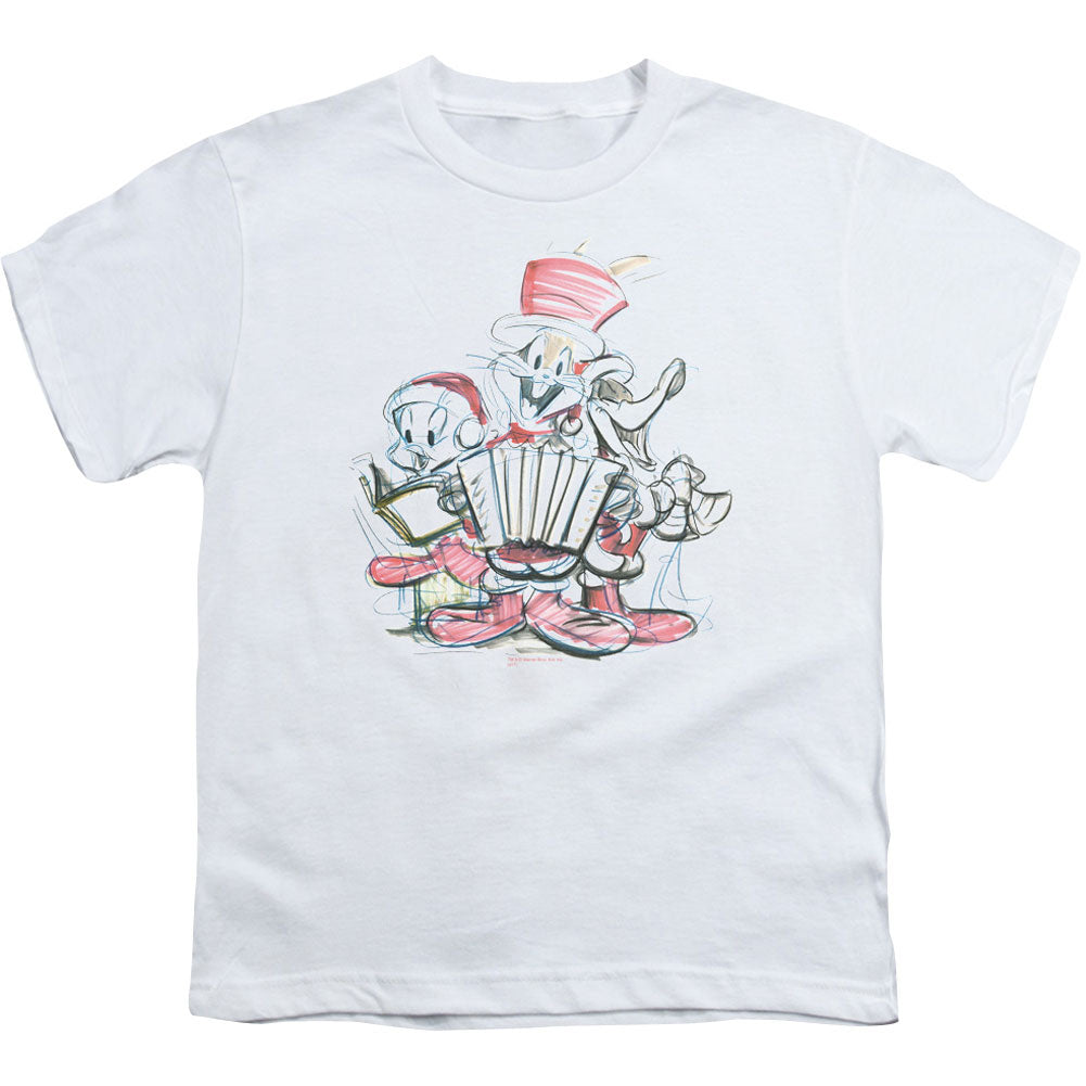 Looney Tunes Holiday Sketch Youth T-shirt Front