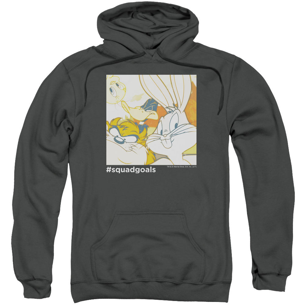 Looney Tunes Squad Goals Adult 25% Poly Hooded Sweatshirt Front