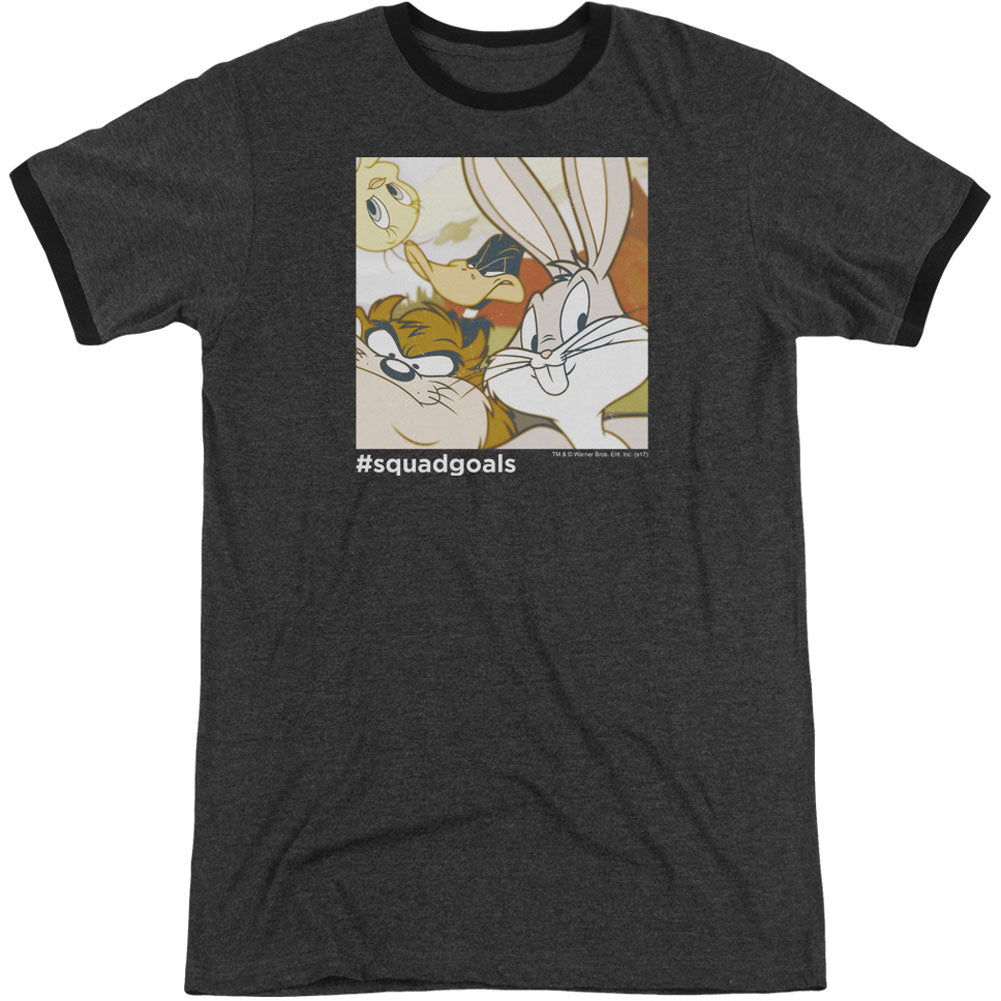 Looney Tunes Squad Goals Adult Ringer T-shirt Front