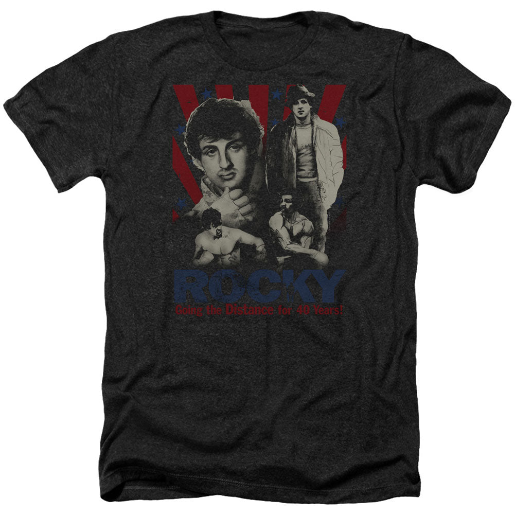 Rocky Going The Distance Adult Heather 40% Poly T-shirt Front
