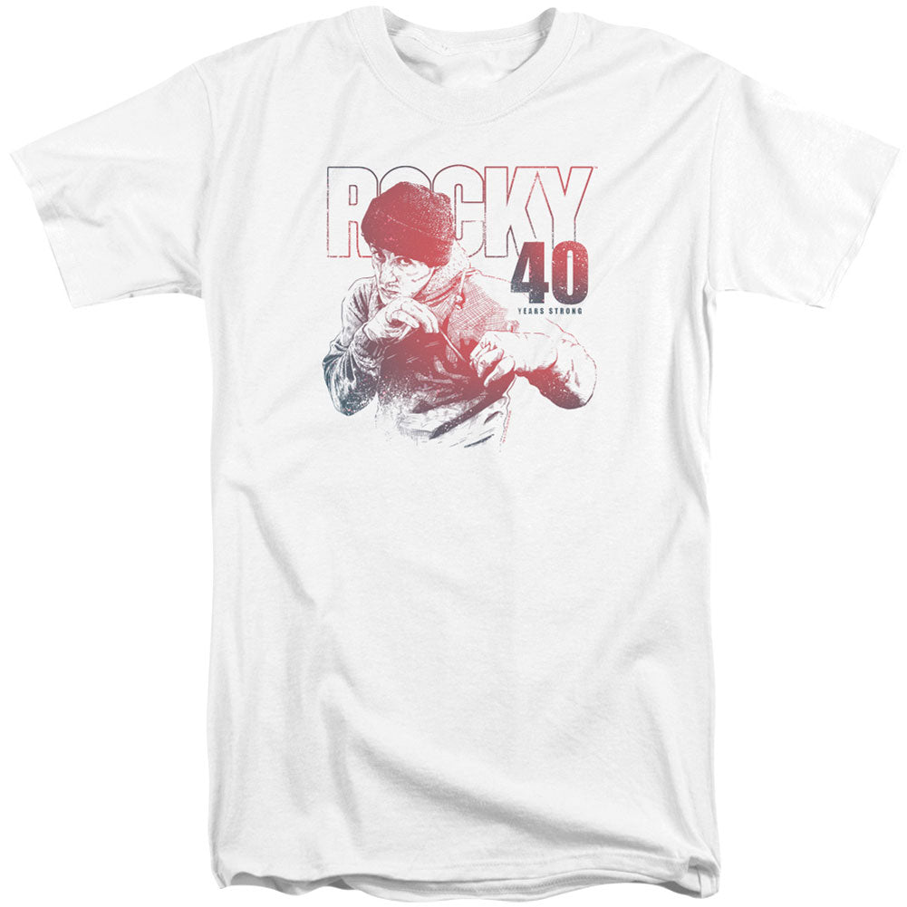 Rocky 40 Years Strong Adult Tall T-shirt Tall Front