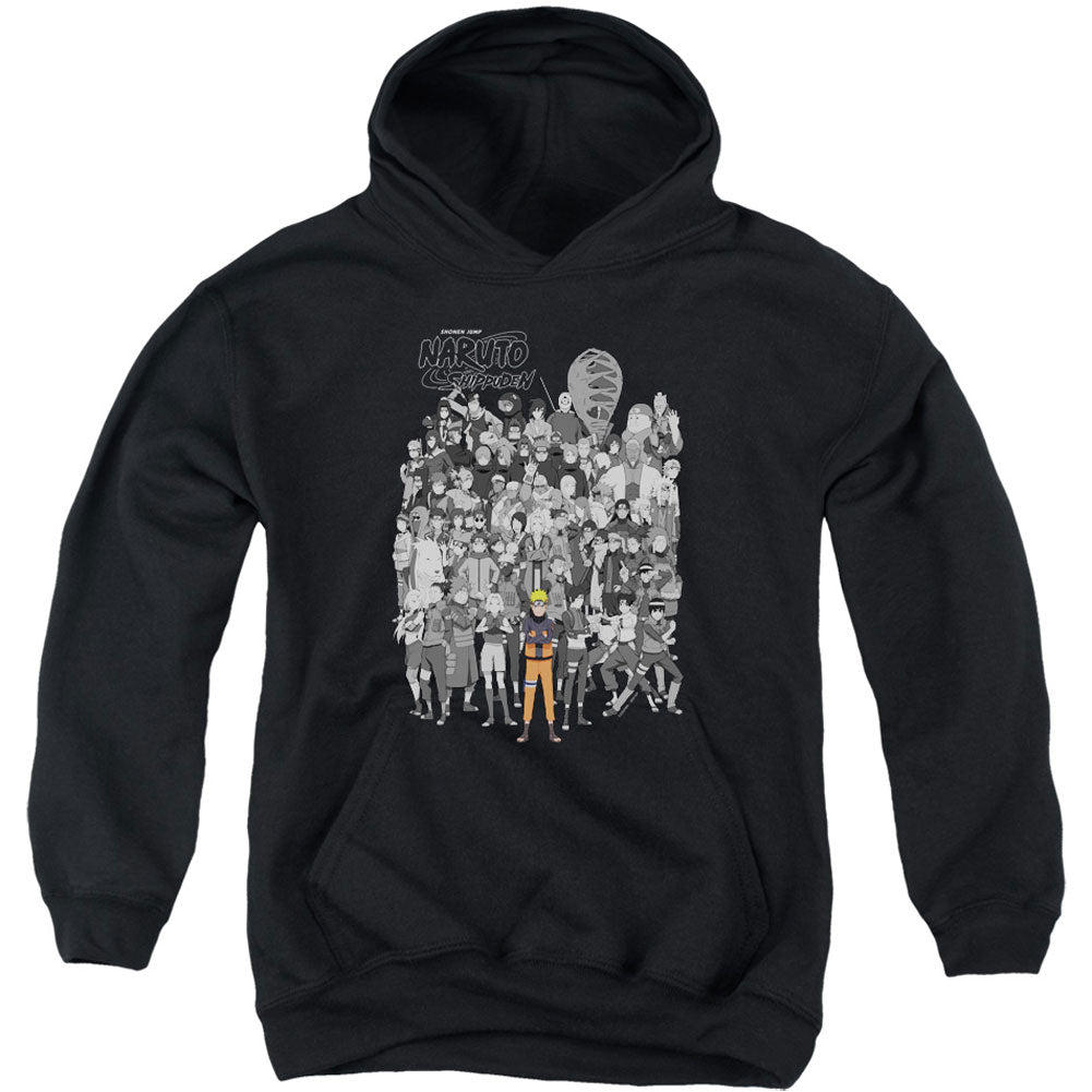 Naruto Characters Youth 50% Poly Hooded Sweatshirt Front
