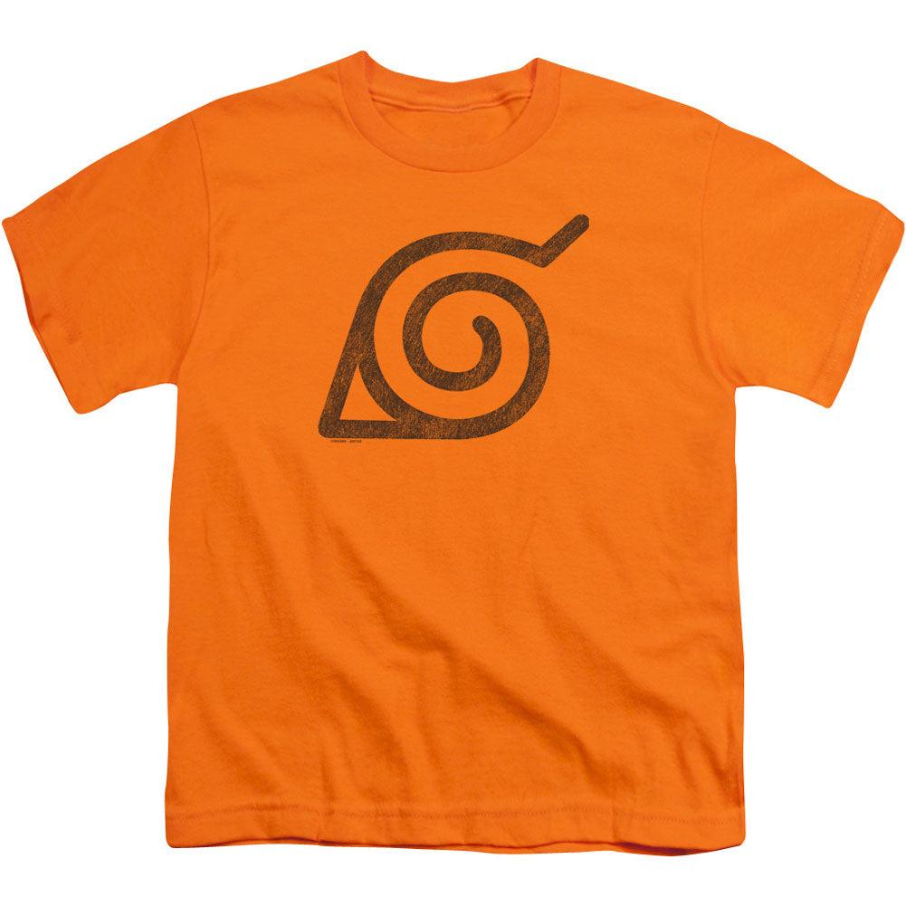 Naruto Distressed Leaves Symbol Youth T-shirt Front