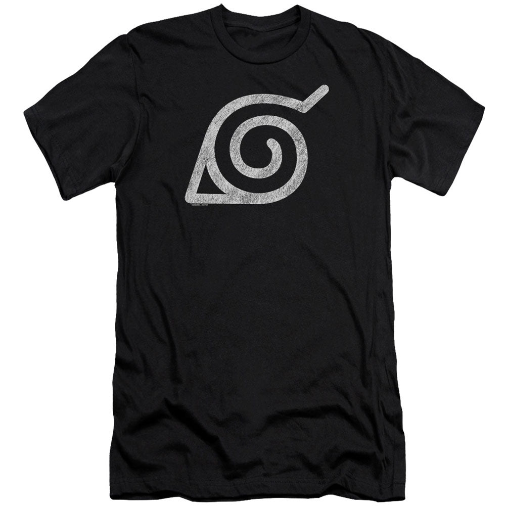 Naruto Distressed Leaves Symbol Adult Slim Fit Slim Fit T-shirt Front