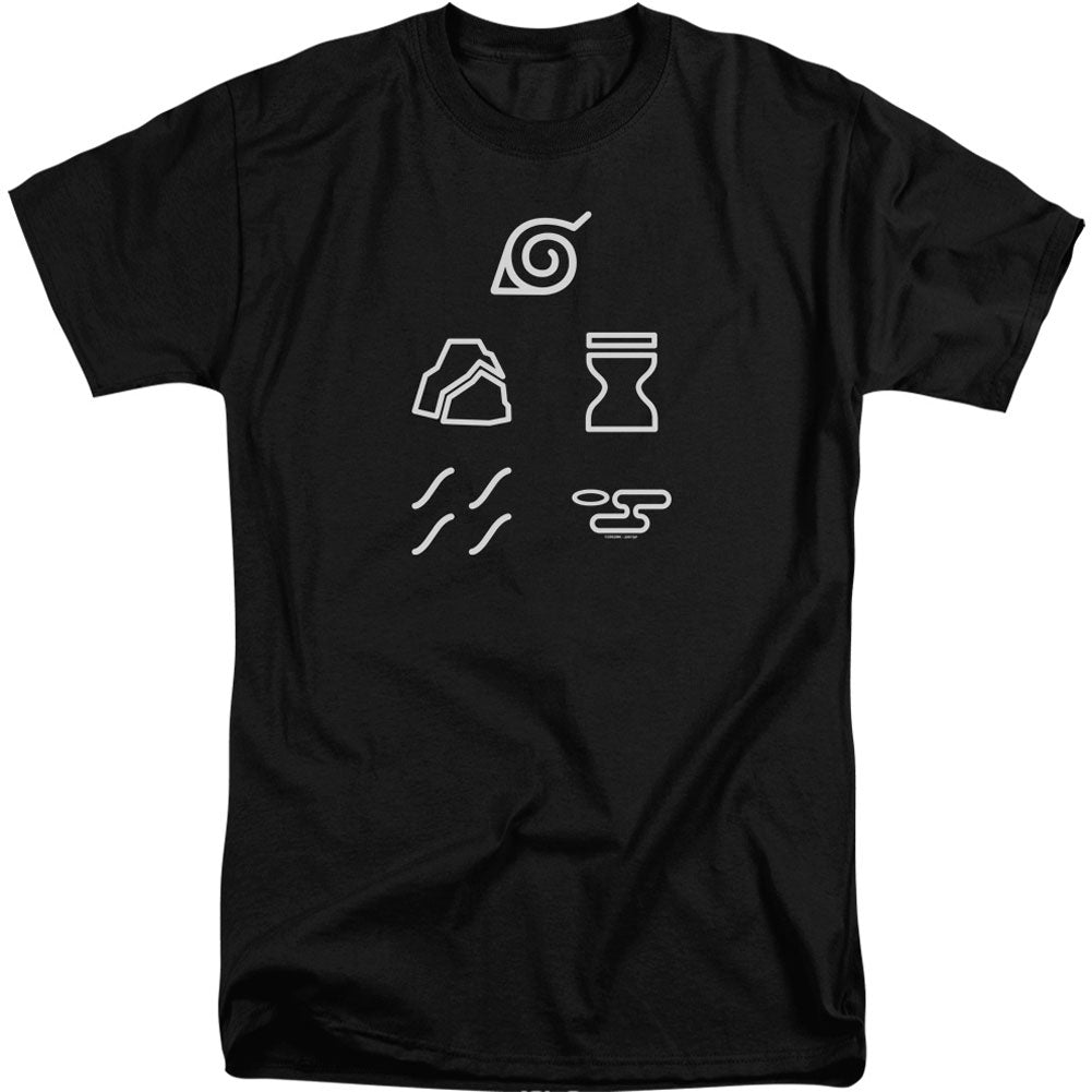 Naruto Village Symbols Adult Tall T-shirt Tall Front