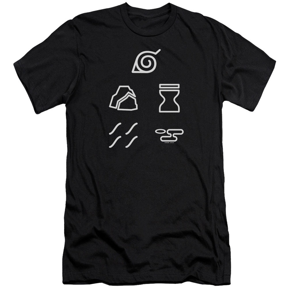 Naruto Village Symbols Adult Slim Fit Slim Fit T-shirt Front