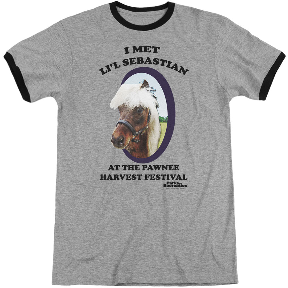 Parks And Recreation Lil Sebastian Adult Ringer T-shirt Front