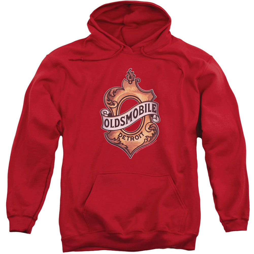 Oldsmobile Detroit Emblem Adult 25% Poly Hooded Sweatshirt Front