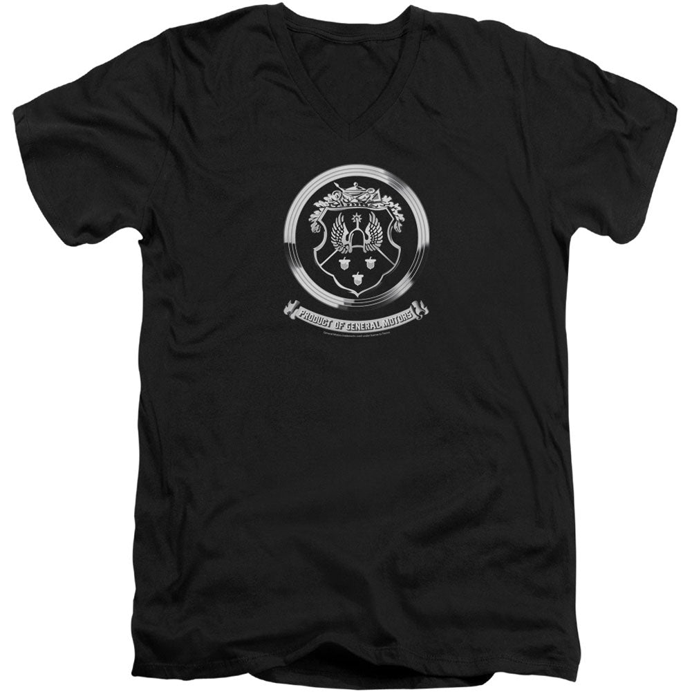 Oldsmobile 1930s Crest Emblem Adult V-Neck Slim Fit T-shirt Front