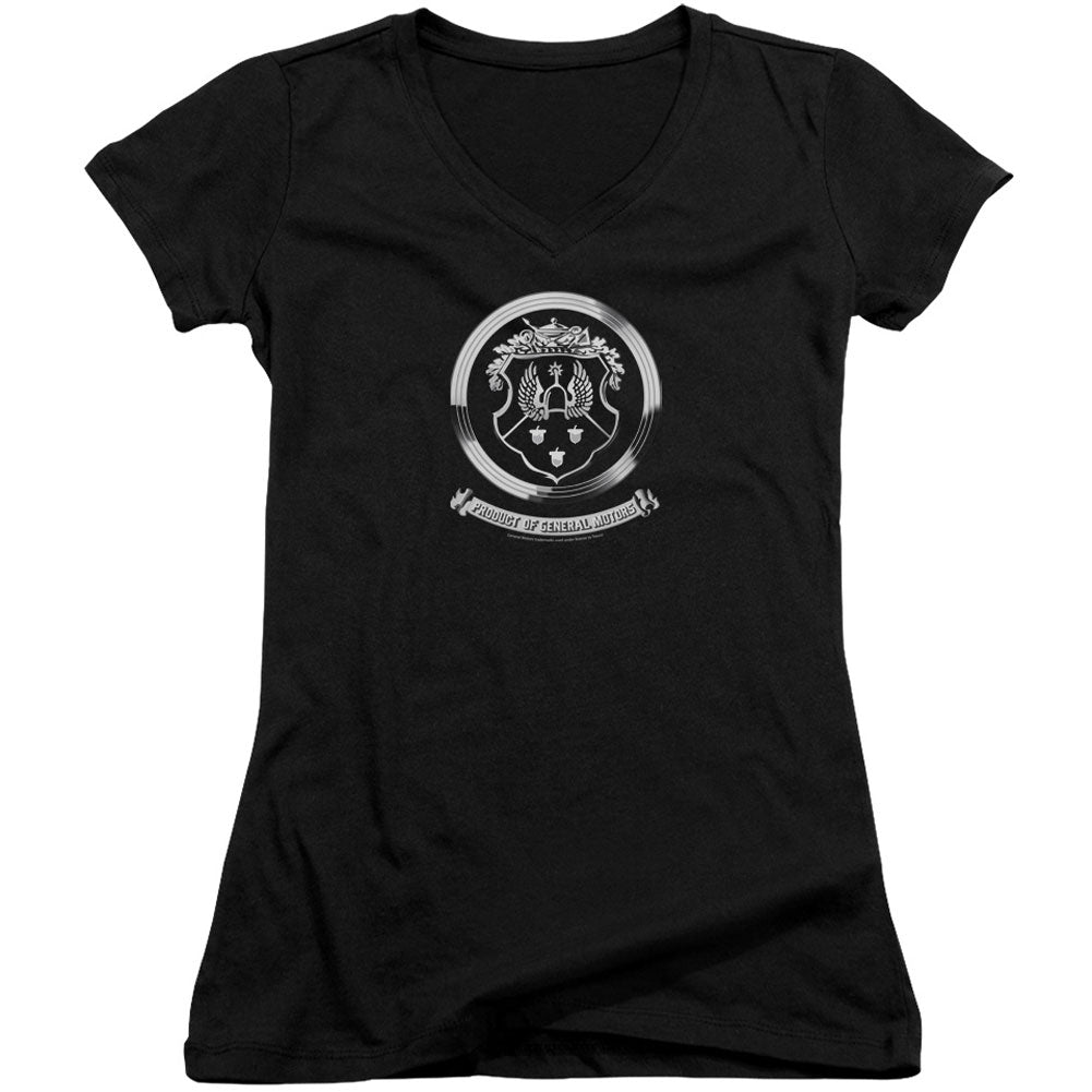 Oldsmobile 1930s Crest Emblem V-Neck Junior Top Front