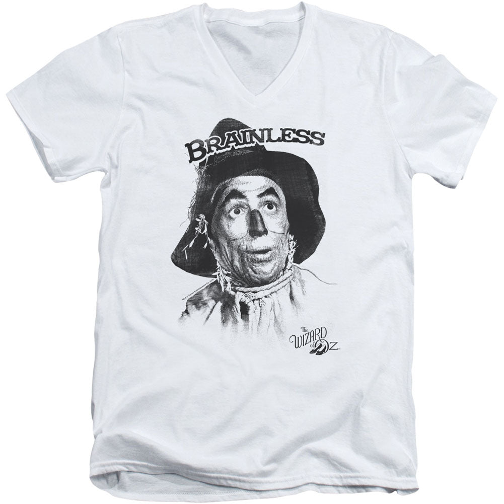 Wizard Of Oz Brainless Adult V-Neck Slim Fit T-shirt Front