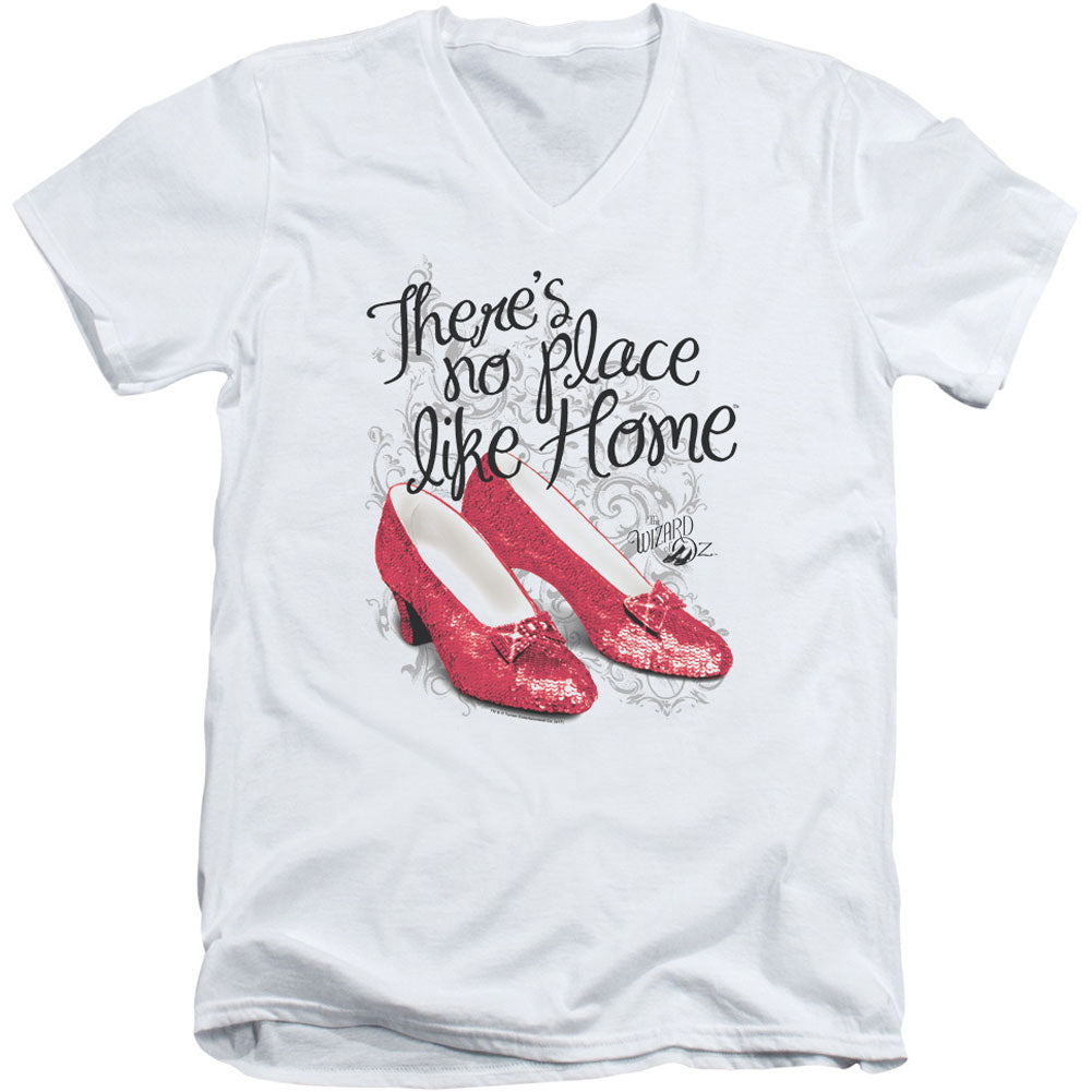 Wizard Of Oz Ruby Slippers Adult V-Neck Slim Fit T-shirt Front