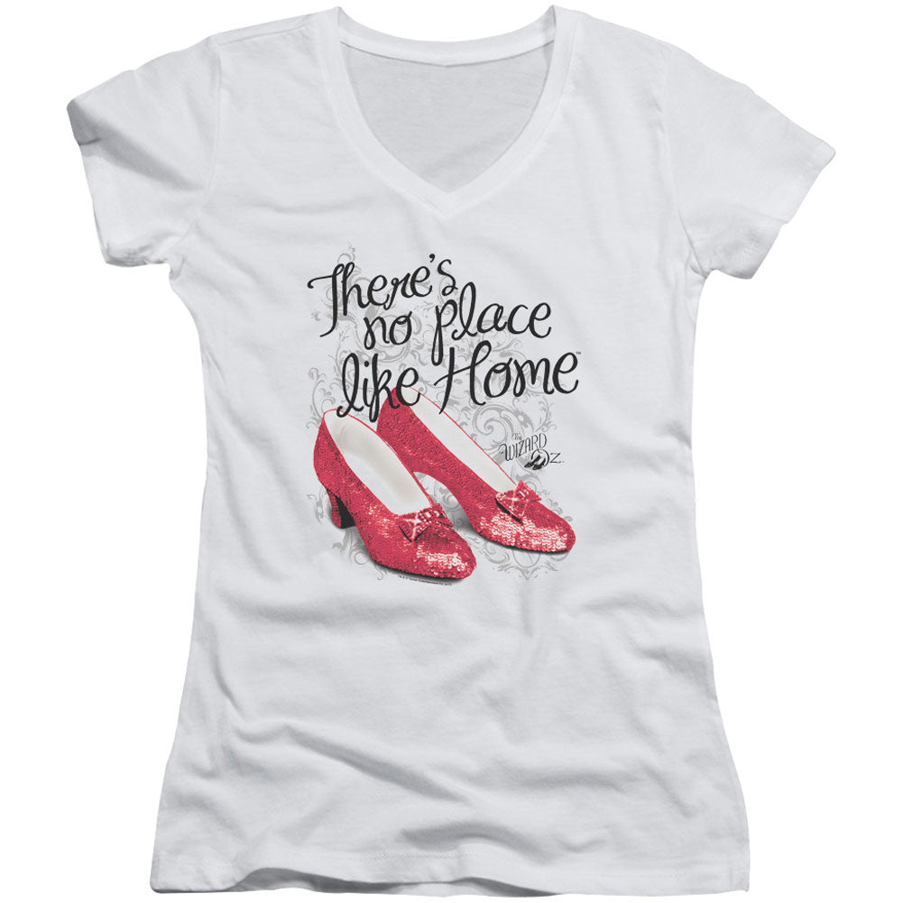 Wizard Of Oz Ruby Slippers V-Neck Junior Top Front