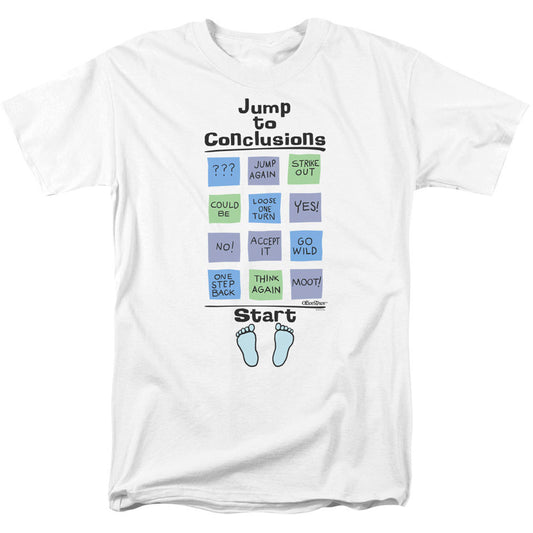 Office Space Jump To Conclusions Adult T-shirt Front