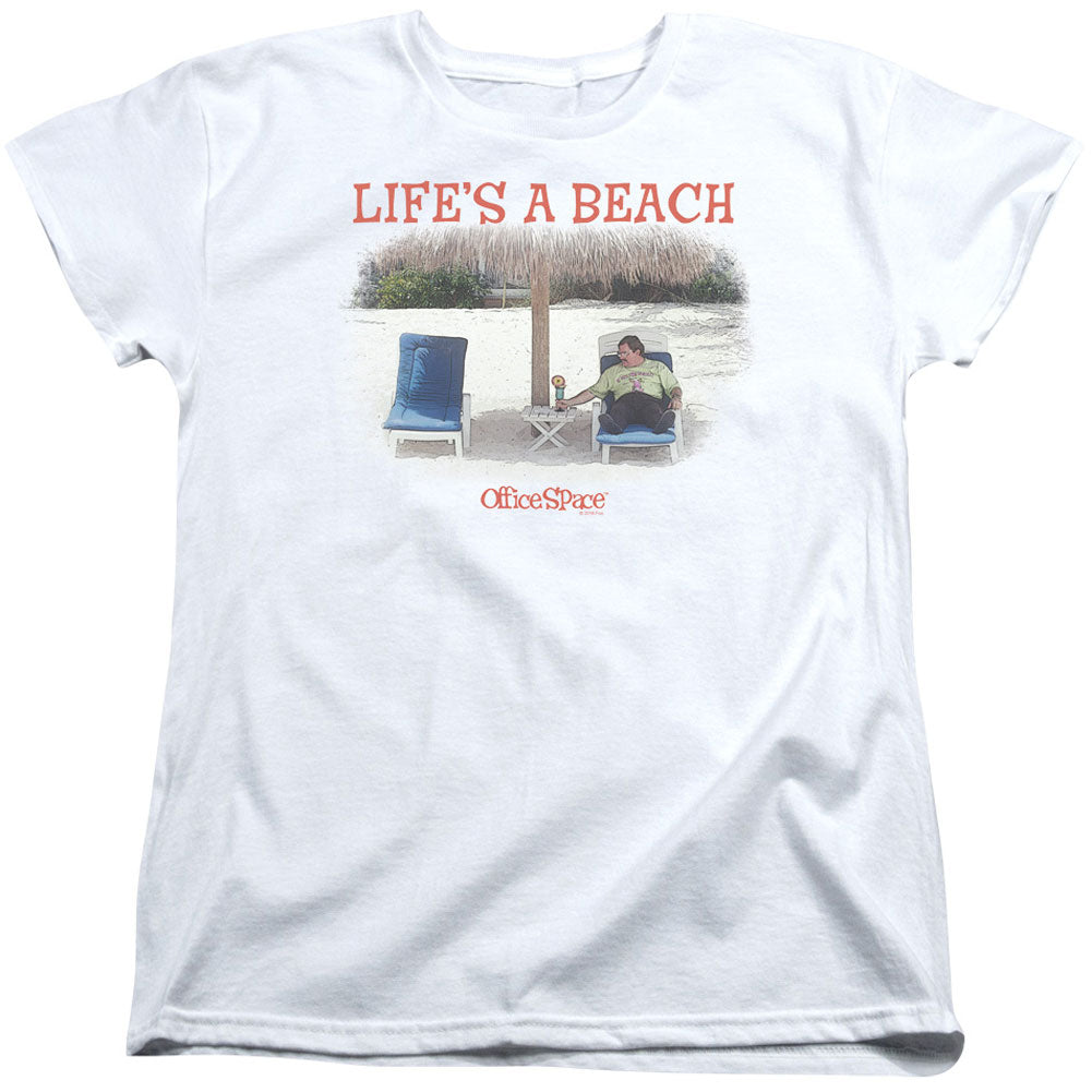 Office Space Lifes A Beach Junior Top Front