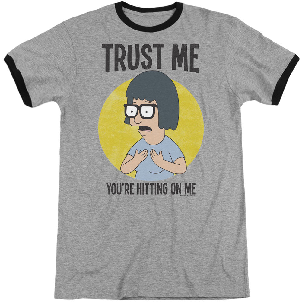 Bobs Burgers Trust Me Adult Ringer T-shirt Front