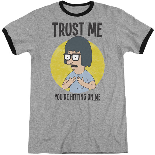 Bobs Burgers Trust Me Adult Ringer T-shirt Front