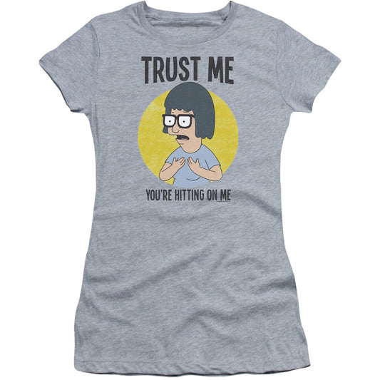 Bobs Burgers Trust Me Cap Sleeve Junior Top Front