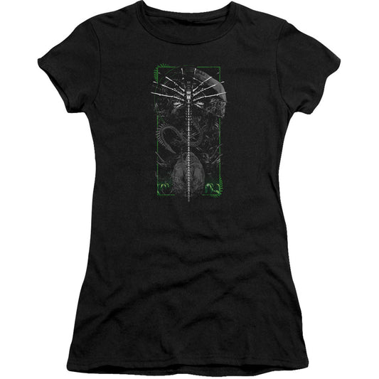 Alien Facehugger Cap Sleeve Junior Top Front
