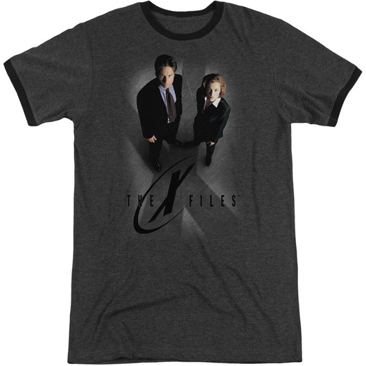 X Files X Marks The Spot Adult Ringer T-shirt Front