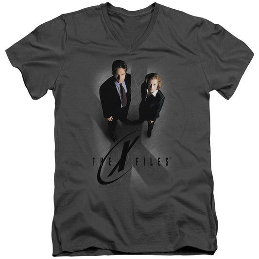 X Files X Marks The Spot Adult V-Neck Slim Fit T-shirt Front