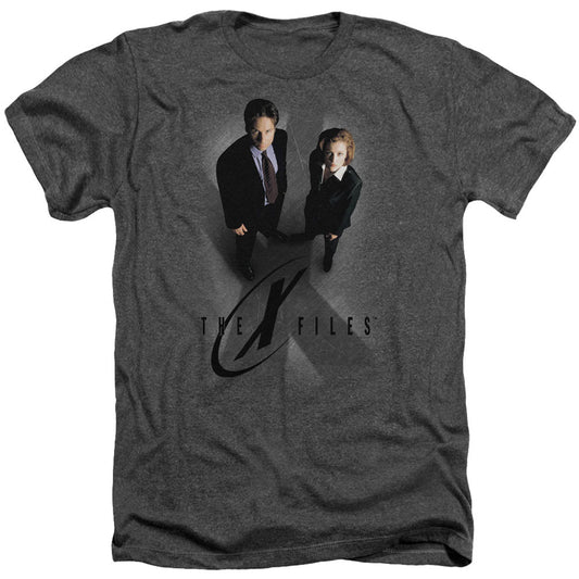 X Files X Marks The Spot Adult Heather 40% Poly T-shirt Front