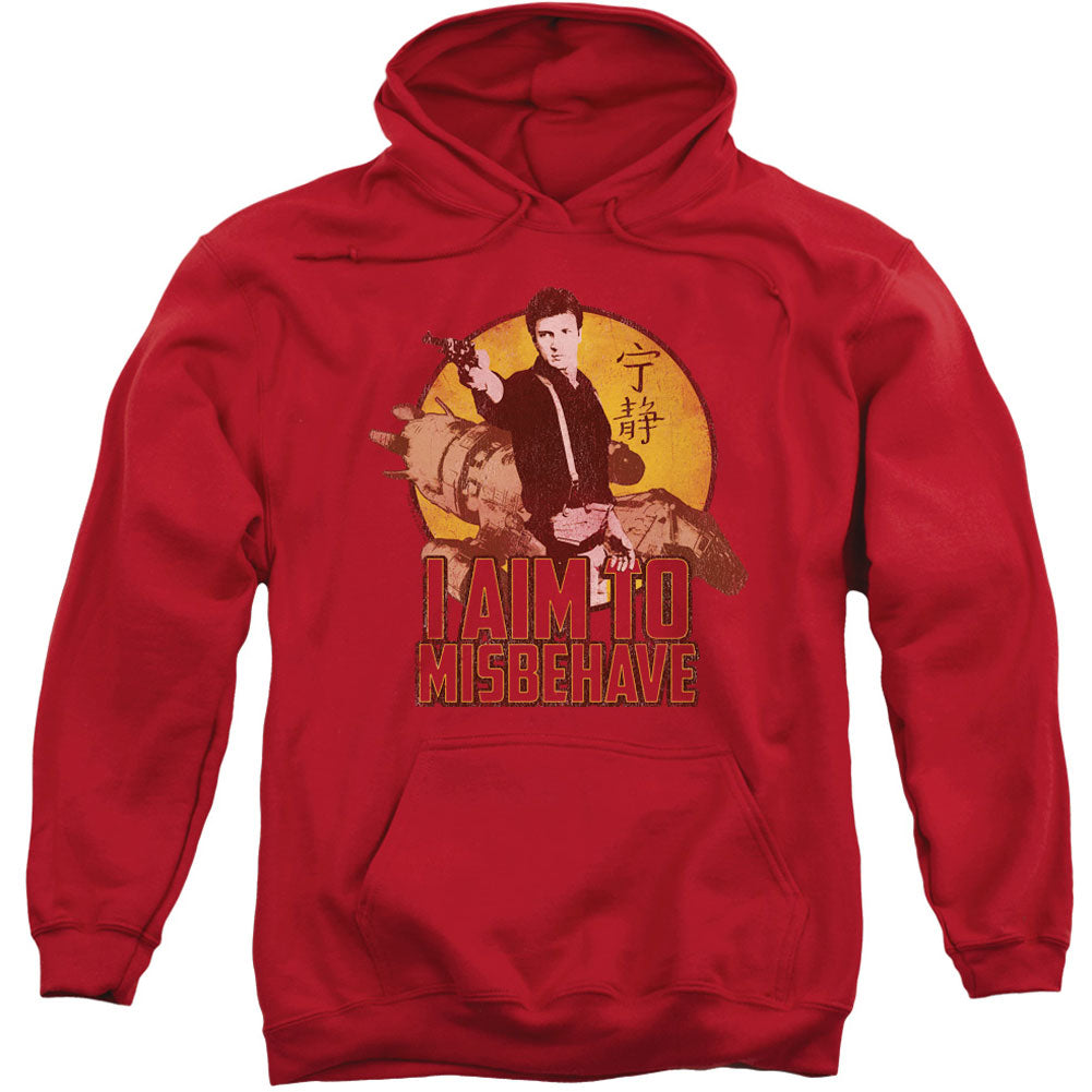 Firefly I Aim To Misbehave Adult 25% Poly Hooded Sweatshirt Front