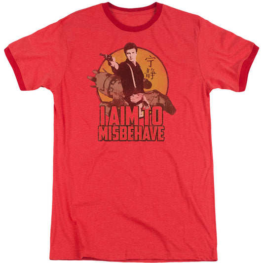 Firefly I Aim To Misbehave Adult Ringer T-shirt Front
