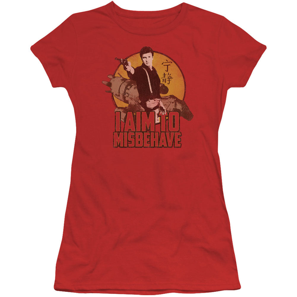 Firefly I Aim To Misbehave Cap Sleeve Junior Top Front
