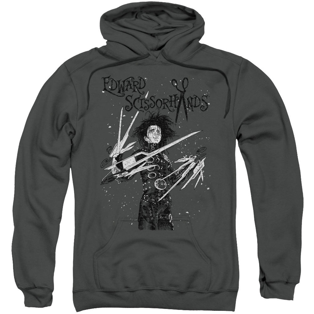 Edward Scissorhands Snowy Night Adult 25% Poly Hooded Sweatshirt Front
