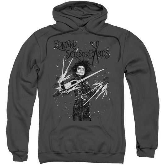 Edward Scissorhands Snowy Night Adult 25% Poly Hooded Sweatshirt Front