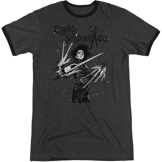 Edward Scissorhands Snowy Night Adult Ringer T-shirt Front