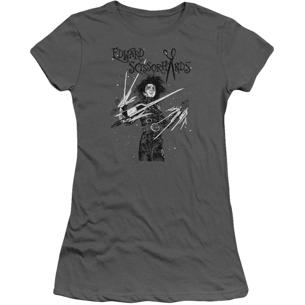 Edward Scissorhands Snowy Night Cap Sleeve Junior Top Front