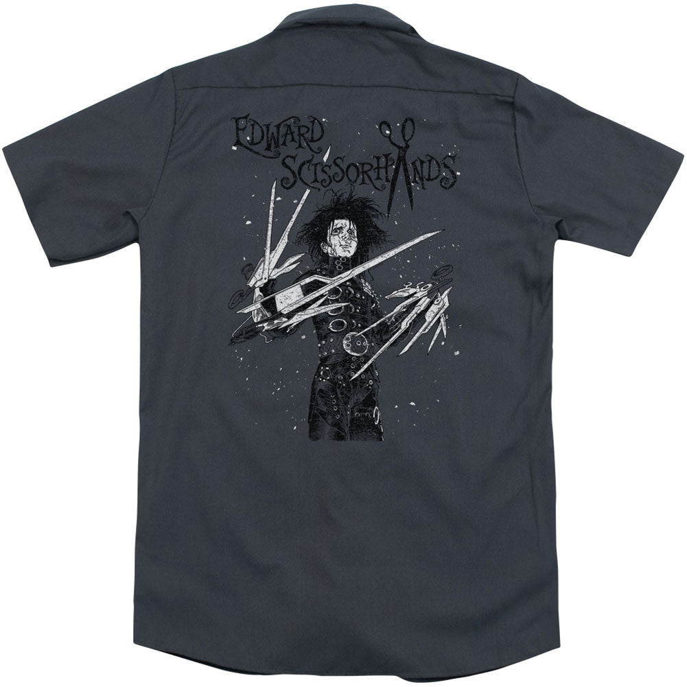 Edward Scissorhands Snowy Night (Back Print) Workshirt Back