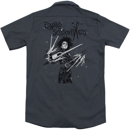 Edward Scissorhands Snowy Night (Back Print) Workshirt Back