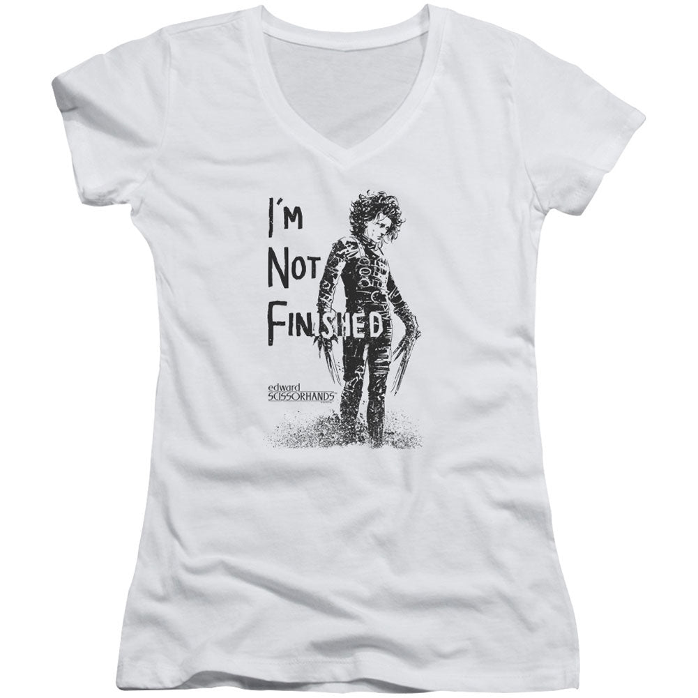Edward Scissorhands Not Finished V-Neck Junior Top Front
