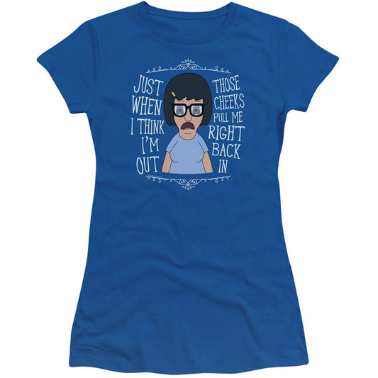 Bobs Burgers Pull Me In Cap Sleeve Junior Top Front