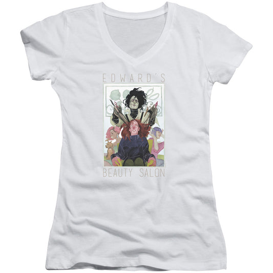 Edward Scissorhands Salon V-Neck Junior Top Front