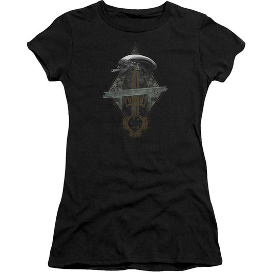 Alien Prison Planet Collage Cap Sleeve Junior Top Front