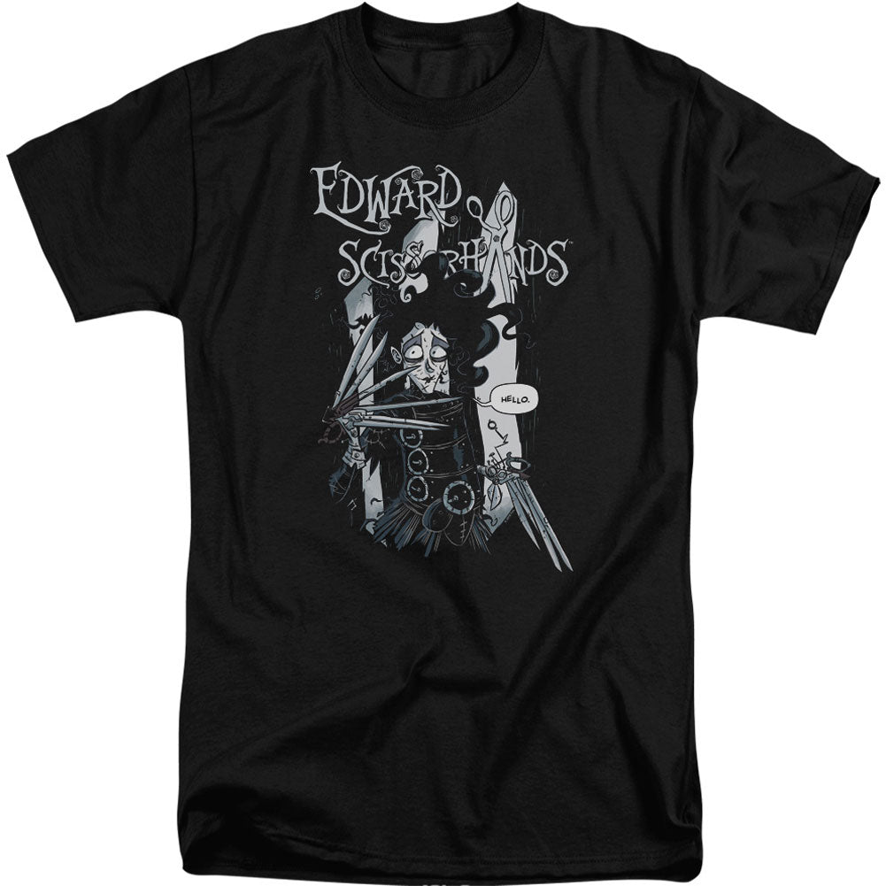Edward Scissorhands Hello Adult Tall T-shirt Tall Front