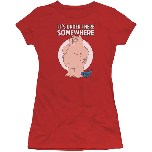 Family Guy Somewhere Cap Sleeve Junior Top Front