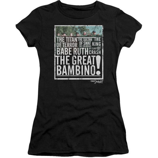 Sandlot The Great Bambino Cap Sleeve Junior Top Front