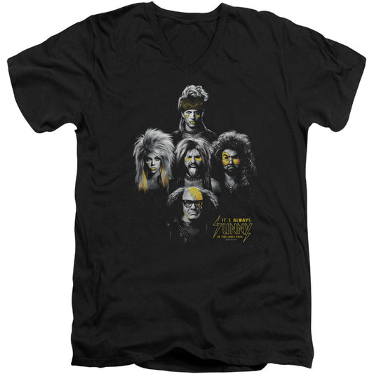 Its Always Sunny In Philadelphia Rocker Heads Adult V-Neck Slim Fit T-shirt Front