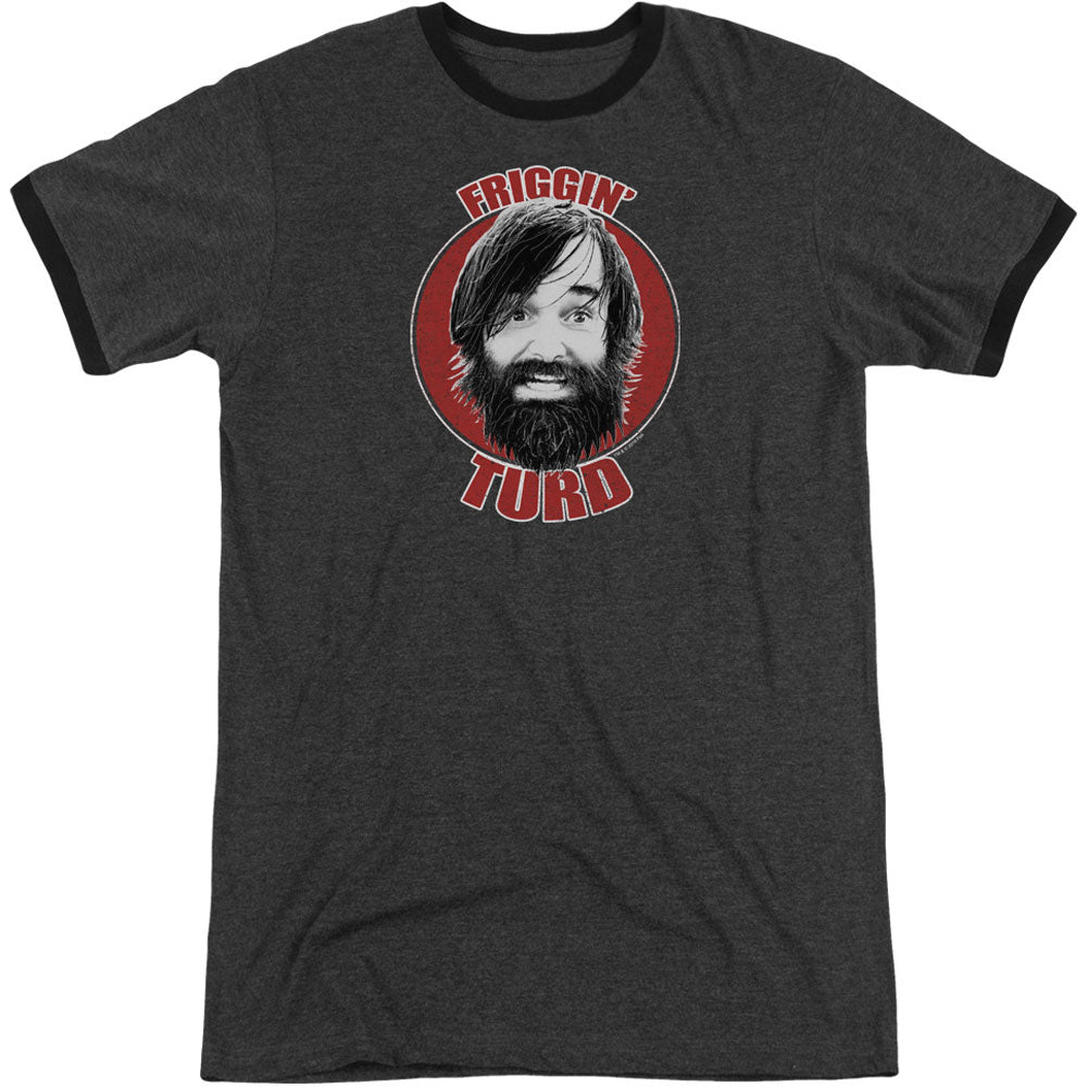 Last Man On Earth Friggin Turd Adult Ringer T-shirt Front