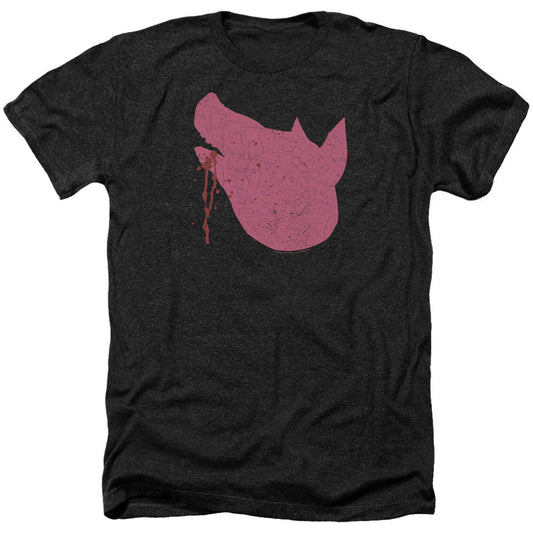 American Horror Story Pig Head Adult Heather 40% Poly T-shirt Front